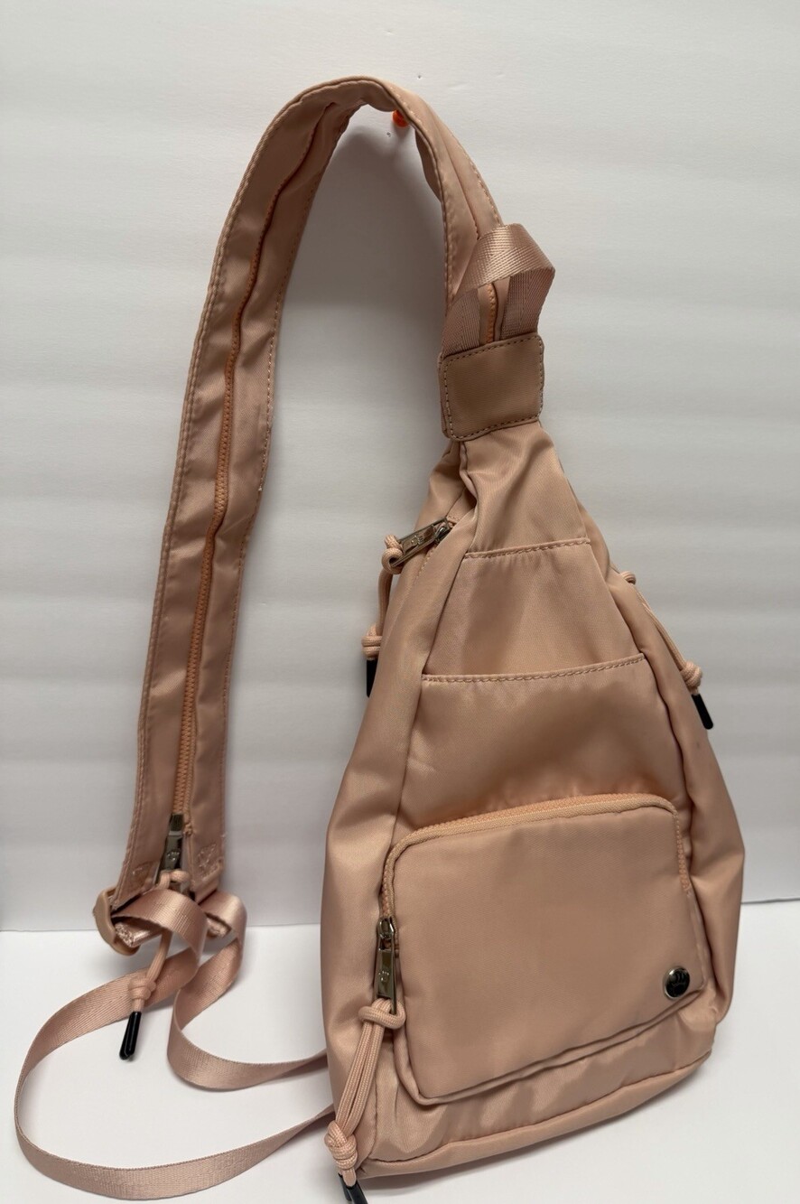 BEARPAW Sporty Convertible Backpack Sling Bag Blush Pink Nylon Crossbody